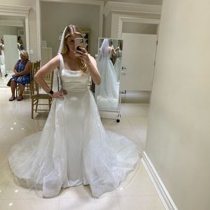 Maggie Sottero 3/4 wrap around tulle top skirt